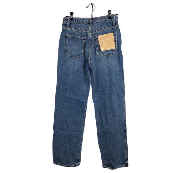 Reformation 'Val' Blue Cotton 90S Mid Rise Straight Jeans Size 25 - NWT - Picture 3 of 6